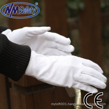 NMSAFETY jewelry showing use 100% hand made sewing lady cotton gloves